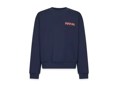 MARNI Cotton Sweatshirt "Dark Blue"