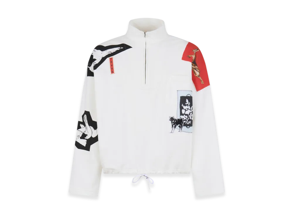 MARNI x Olaolu Slawn x Soldier Boyfriend Cotton High-Neck Sweatshirt "Ivory"