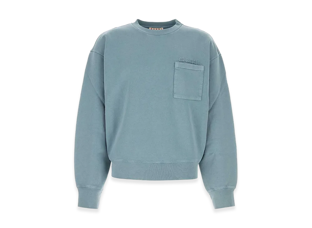 MARNI Cotton Sweatshirt "Light Blue"