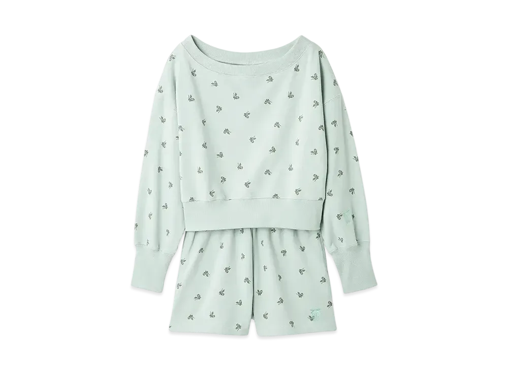 FURFUR x Philly chocolate Small Floral Pattern Sweat Set "Mint"