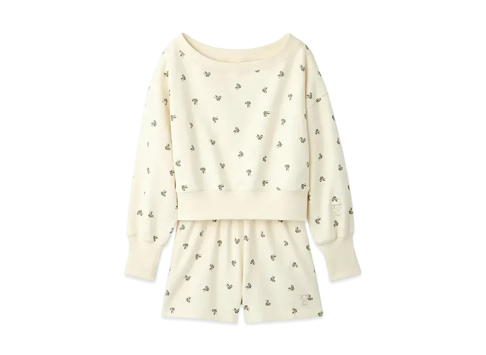 FURFUR x Philly chocolate Small Floral Pattern Sweat Set "Ivory"