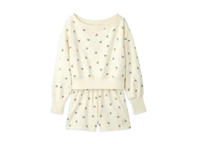 FURFUR x Philly chocolate Small Floral Pattern Sweat Set "Ivory"