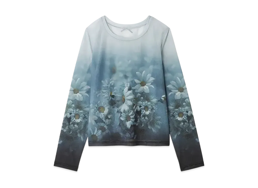 FURFUR x Philly chocolate Flower Photo Print Pullover "White"