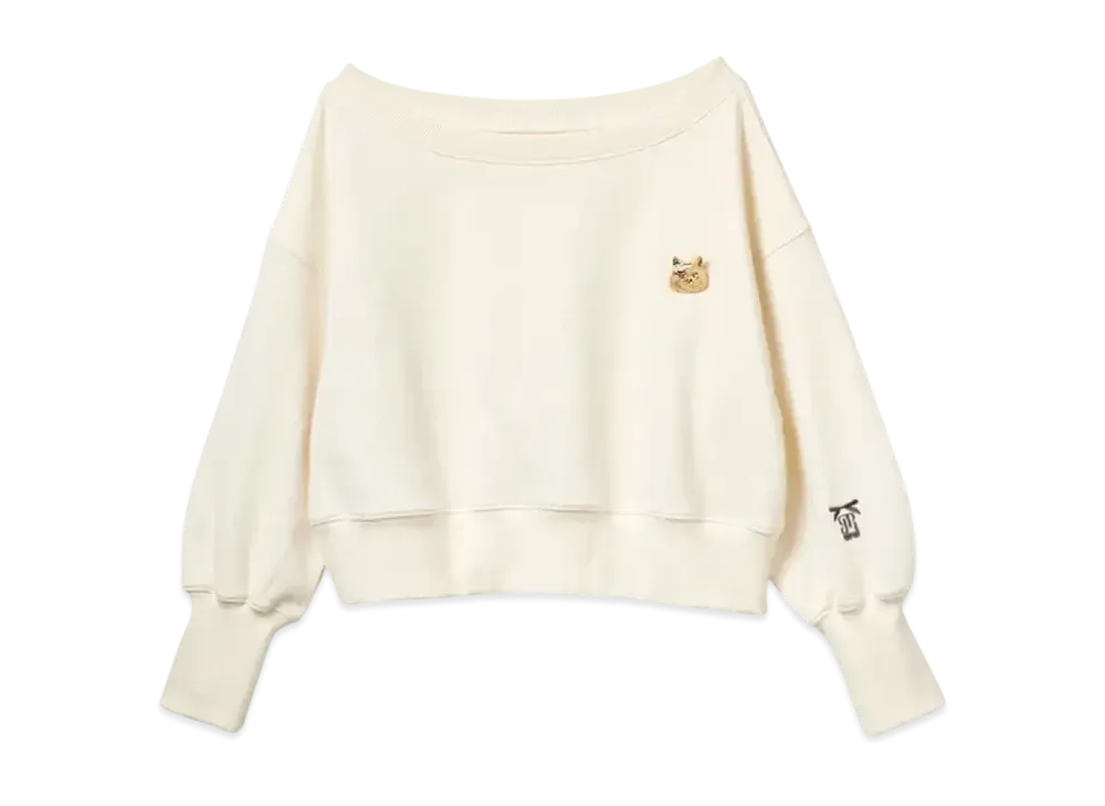 FURFUR x Philly chocolate Sweatshirt With Cat Brooch "Ivory"