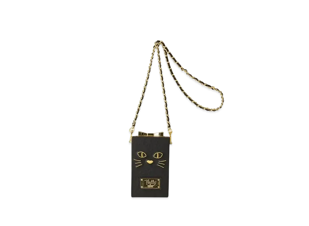 FURFUR x Philly chocolate Cat Motif Box Bag "Black"