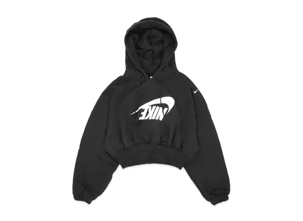 Nike Sportswear Women's Oversized Cropped French Terry Pullover Parka "Black"