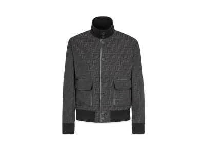 FENDI Men's Blouson FF Jacquard Fabric Jacket "Black"
