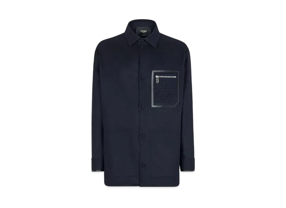 FENDI Men's Blouson Cashmere Go-To Jacket "Blue"