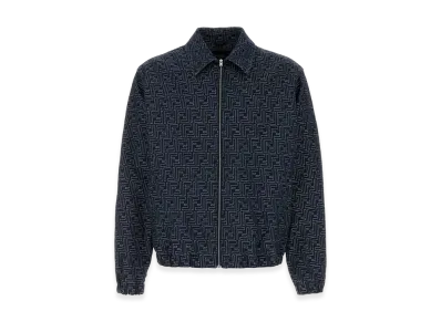 FENDI Embroidered Denim Bomber Jacket "Indigo Blue"