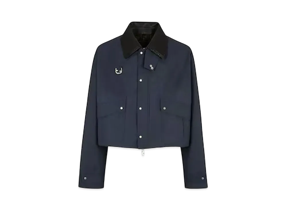 FENDI Men's Blouson Waxed Cotton "Blue"