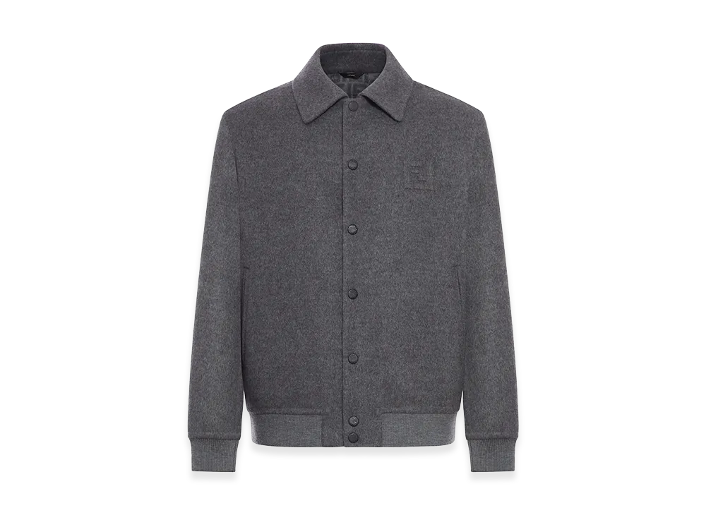 FENDI Single Breasted Wool Blouson "Gray"