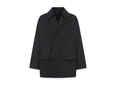 FENDI Double Breasted Wool Caban Coat "Black"