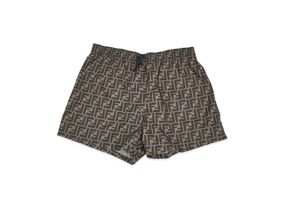 FENDI FF Nylon Swim Shorts "Brown"