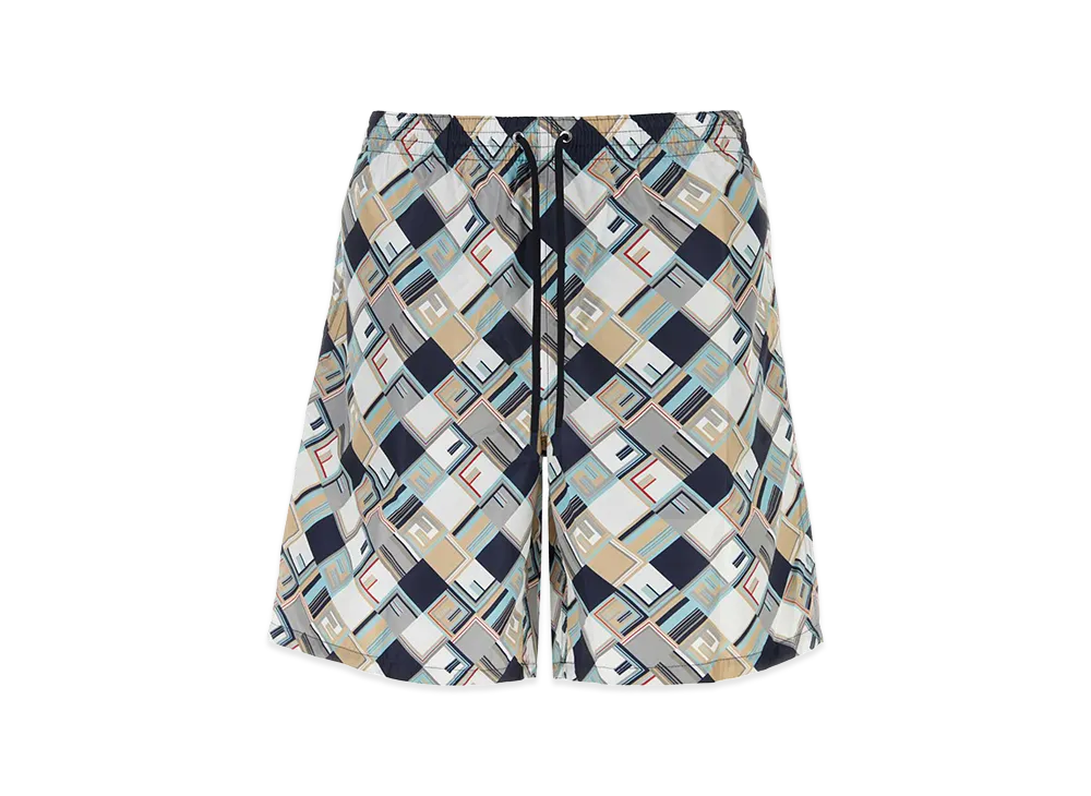 FENDI Printed Polyester Swimming Shorts "Blue"