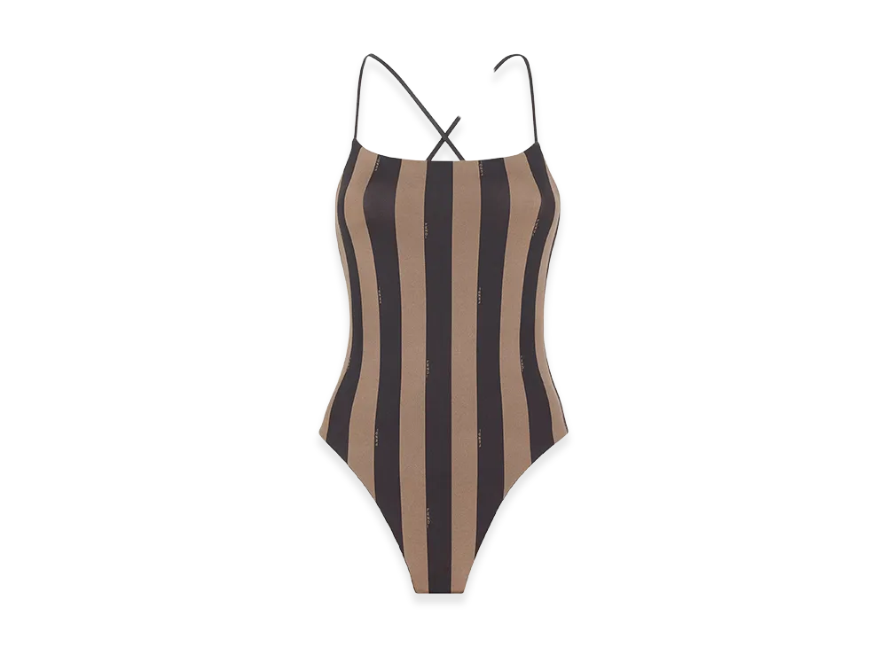 FENDI Women's Printed Lycra Reversbile Swimsuit "Brown"