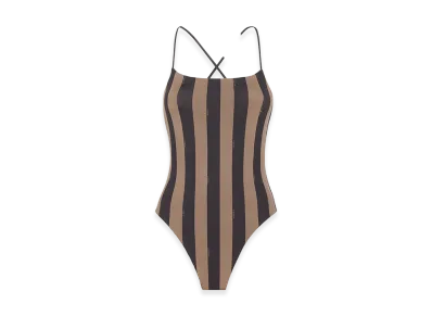 FENDI Women's Printed Lycra Reversbile Swimsuit "Brown"