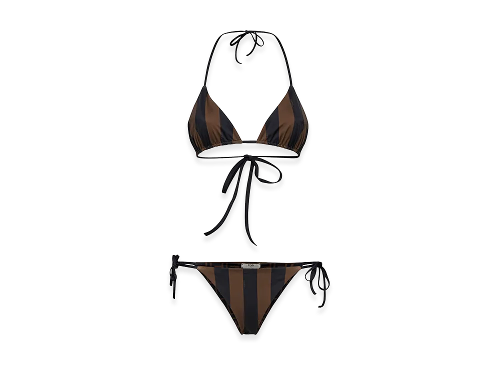 FENDI Women's Printed Lycra Bikini "Brown"