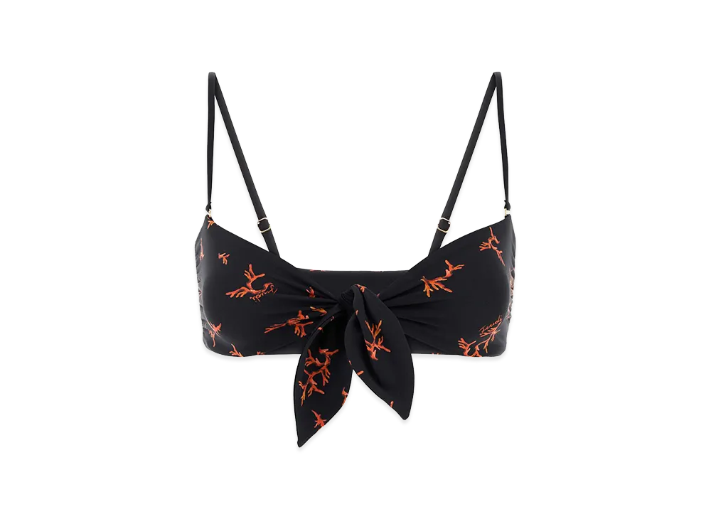 FENDI Women's Stretch Nylon Bikini Top "Black"