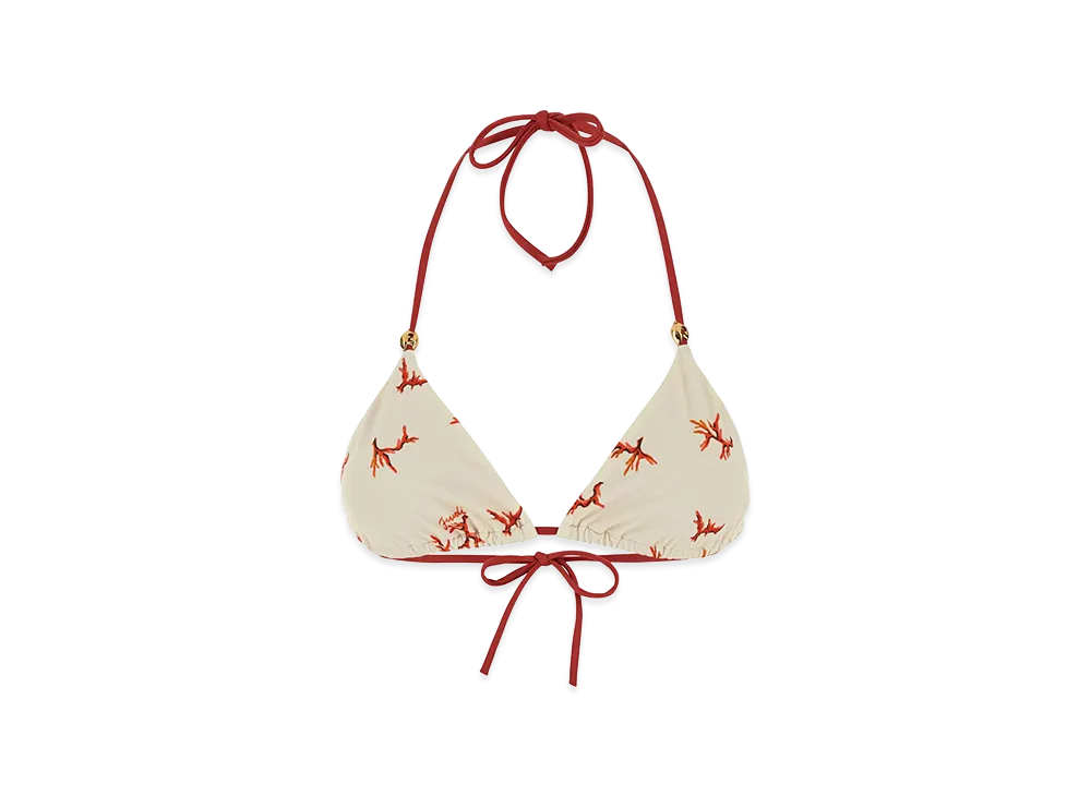 FENDI Women's Stretch Nylon Bikini Top "White"