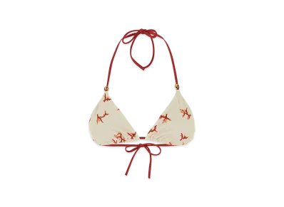 FENDI Women's Stretch Nylon Bikini Top "White"