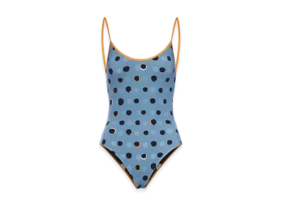 FENDI Women's Swimwear One Piece Falena Dots "Blue"