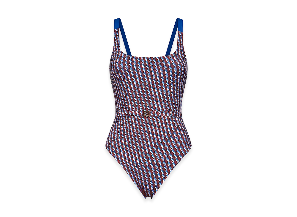 FENDI Women's And FF Lycra Inner Swimsuit "Blue/Red"