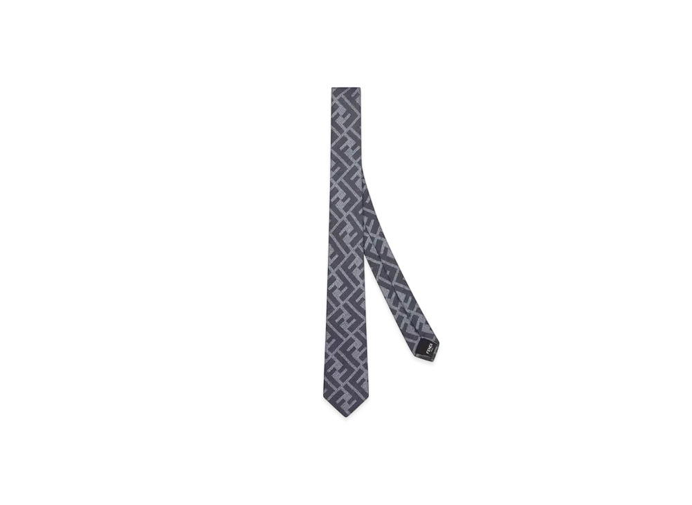 FENDI Tie FF Jacquard Silk "Blue"