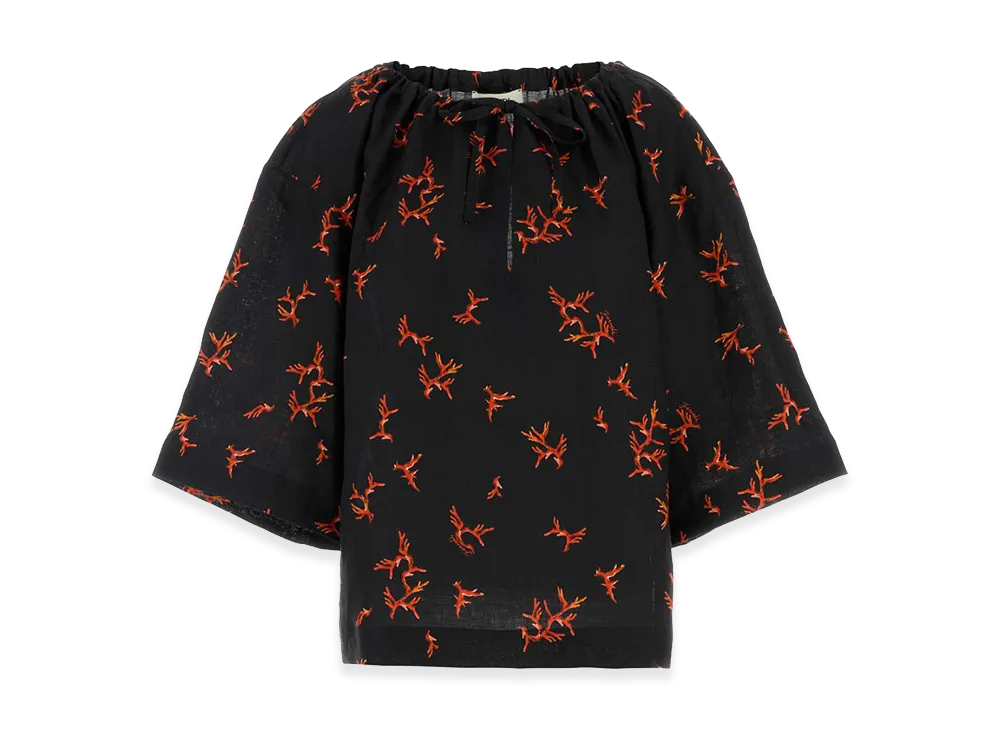 FENDI Women's Linen Blouse "Black"
