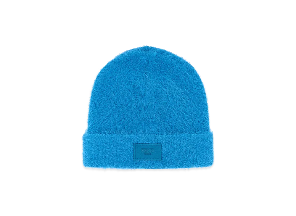FENDI Nylon Beanie Hat "Light Blue"