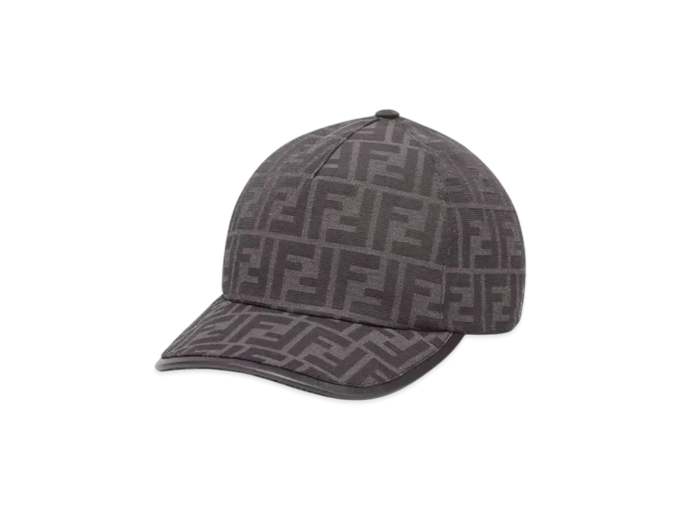 FENDI Hat FF Jacquard Fabric Baseball Cap "Black"