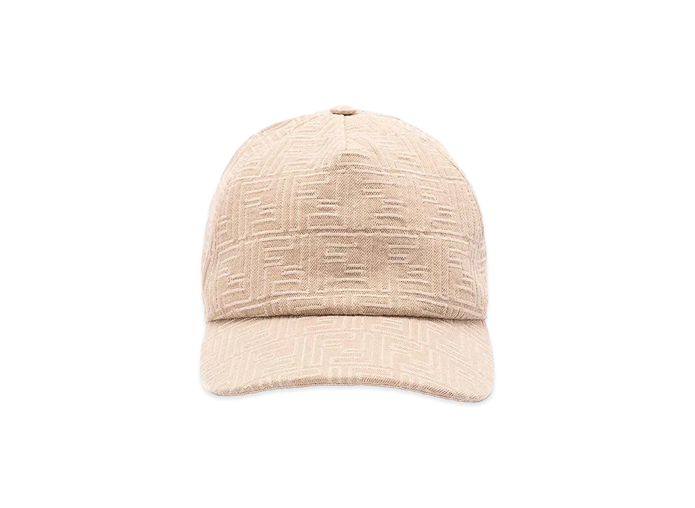 FENDI Embroidered Denim Baseball Cap "Beige"