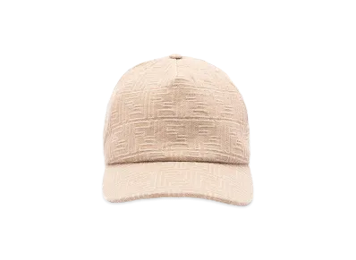 FENDI Embroidered Denim Baseball Cap "Beige"