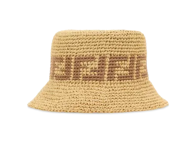 FENDI Kids Raffia Bucket Hat "Beige"