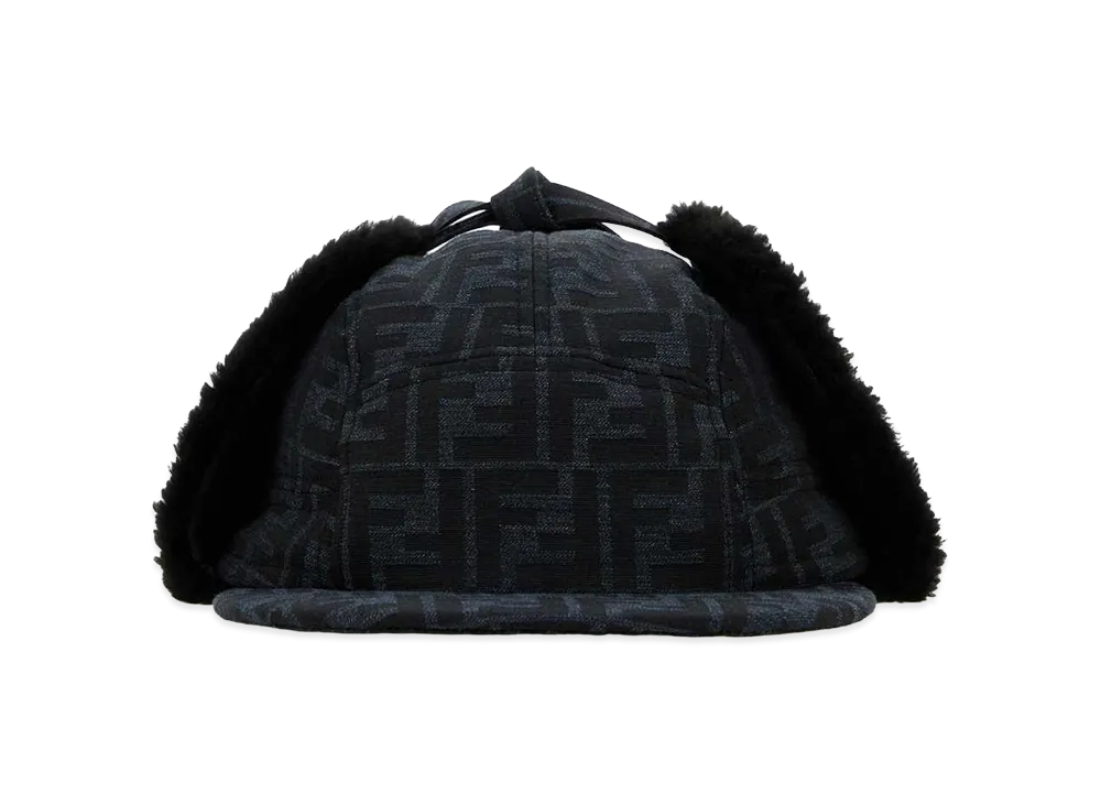 FENDI Embroidered Canvas Cap "Dark Blue"