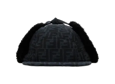 FENDI Embroidered Canvas Cap "Dark Blue"