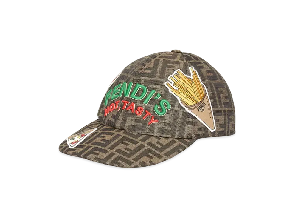 FENDI Hat FF Jacquard Fendilicious Baseball Cap "Brown"