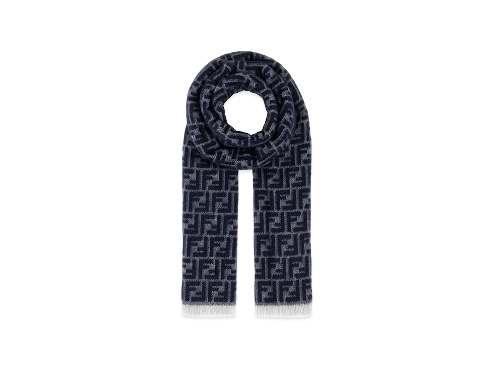 FENDI Embroidered Wool Reversible Scarf "Multicolor"