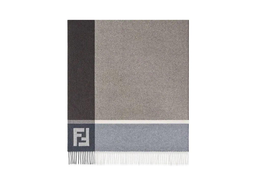 FENDI Maxi Scarf Color Block Wool "Multi Color"