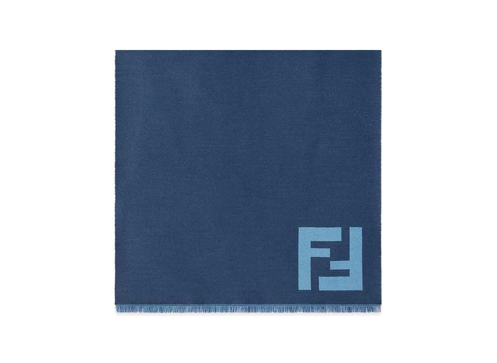 FENDI FF Macro Scarf "Blue"