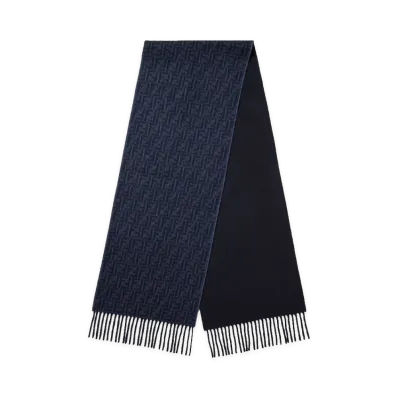 FENDI Sciarpa 32x180 FF Signature "Navy"