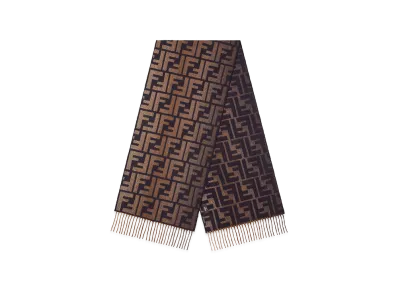 FENDI Faded-Effect FF Jacquard Wool And Cashmere Scarf "Multicolor"