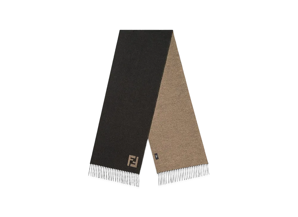 FENDI Double-Sided Scarf "Black/Brown"