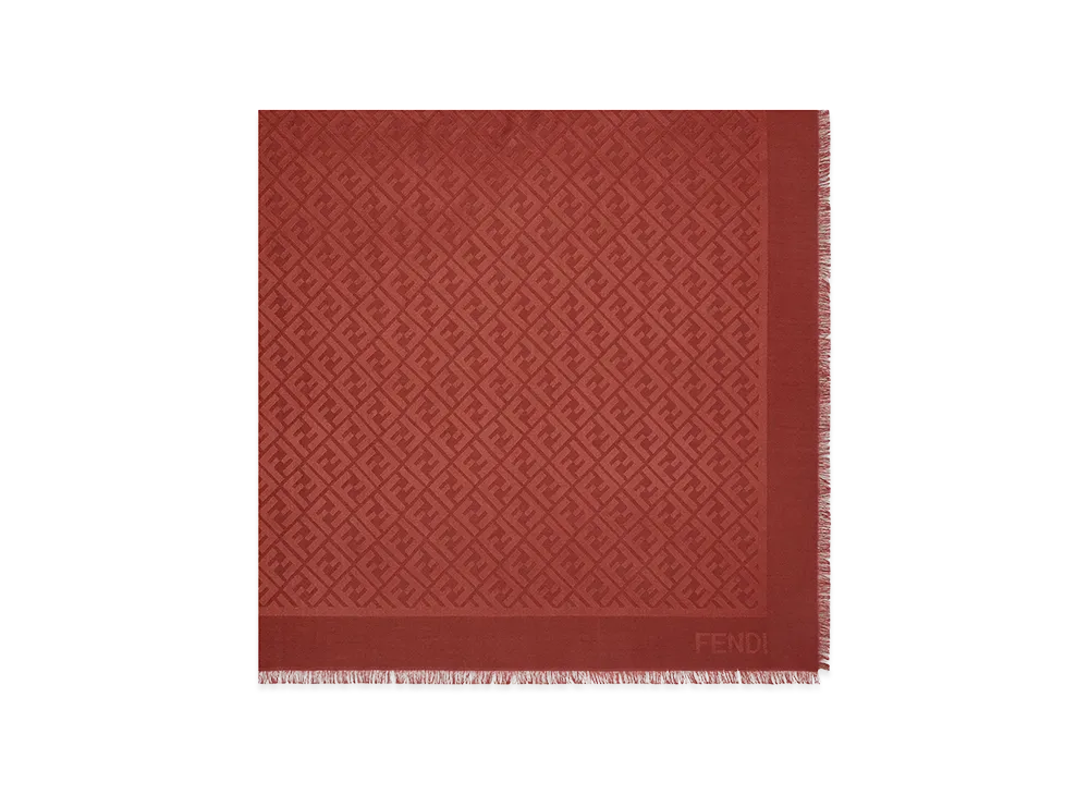 FENDI Women's Silk And Wool Shawl "Bordeaux"
