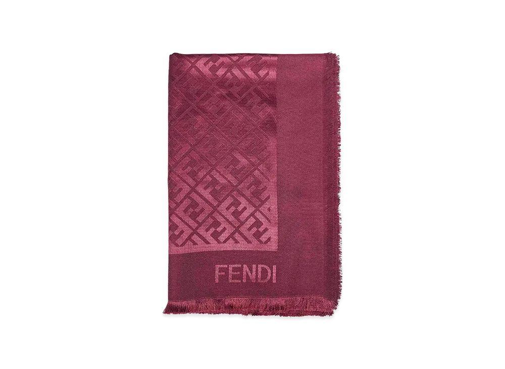 FENDI Women's Silk Blend Scarf "Burgundy"