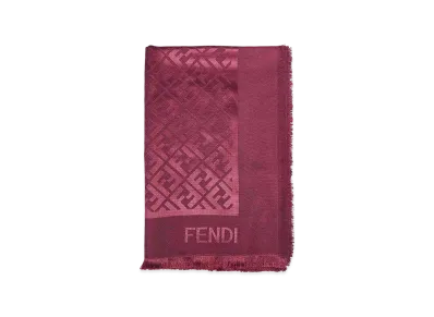 FENDI Women's Silk Blend Scarf "Burgundy"