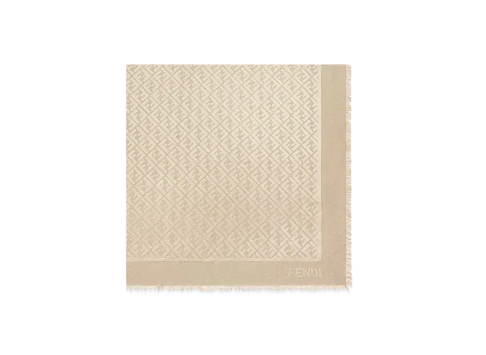 FENDI Silk & Wool FF Shawl "Gray"