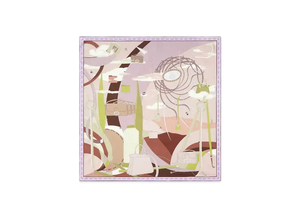 FENDI Silk Foulard "Pink"