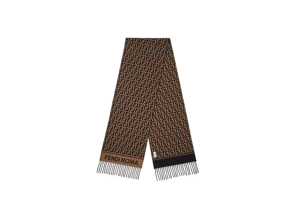 FENDI FF Scarf Wool and Cashmere Scarf "Multi Color"