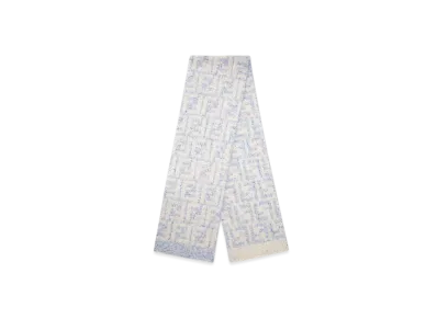 FENDI Scarf Alpaca, Wool and Silk Scarf "Light Blue"