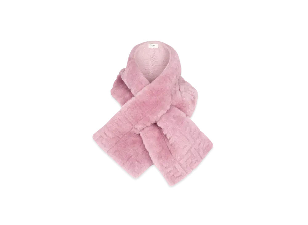 FENDI Sheepskin Scarf "Pink"